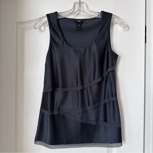 Ann Taylor Dark Gray Layered Sleeveless Top